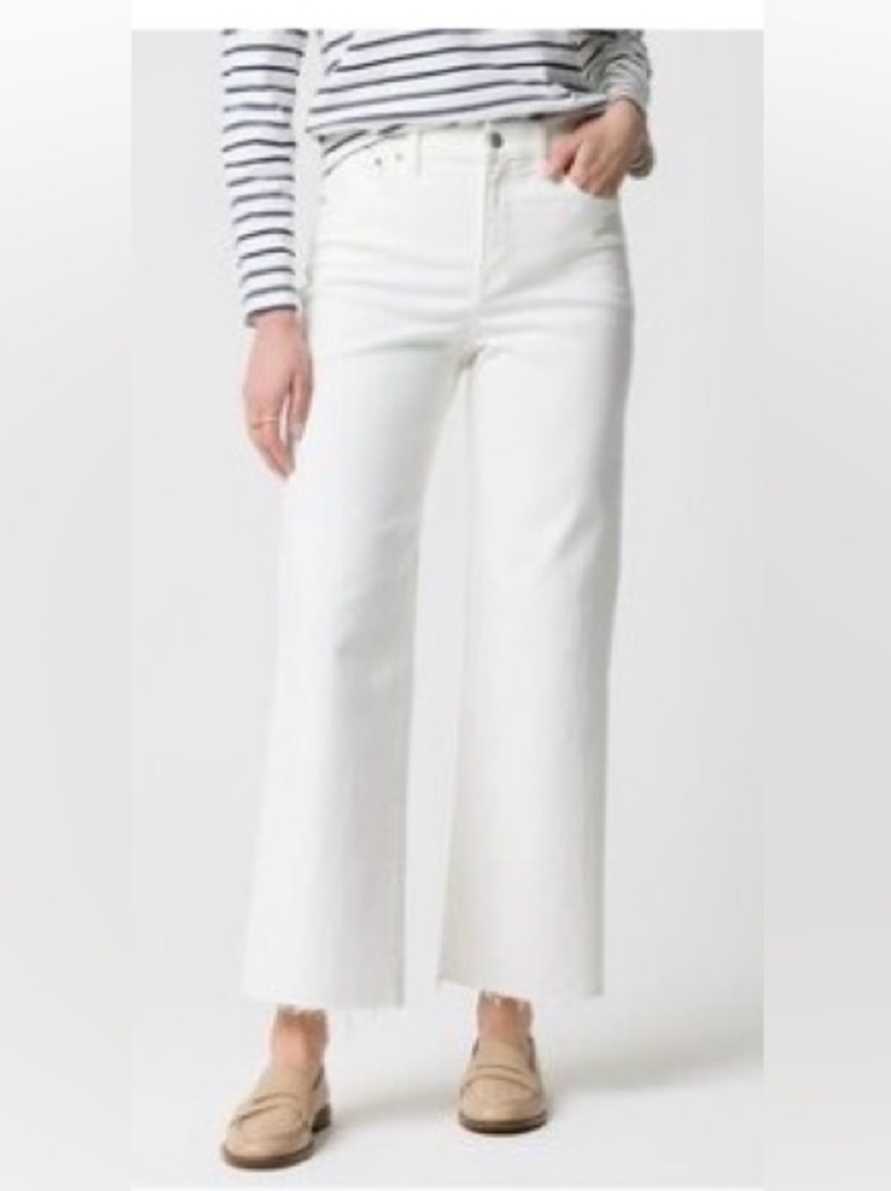 J. Crew Midrise Wide Crop frayed hem size 29